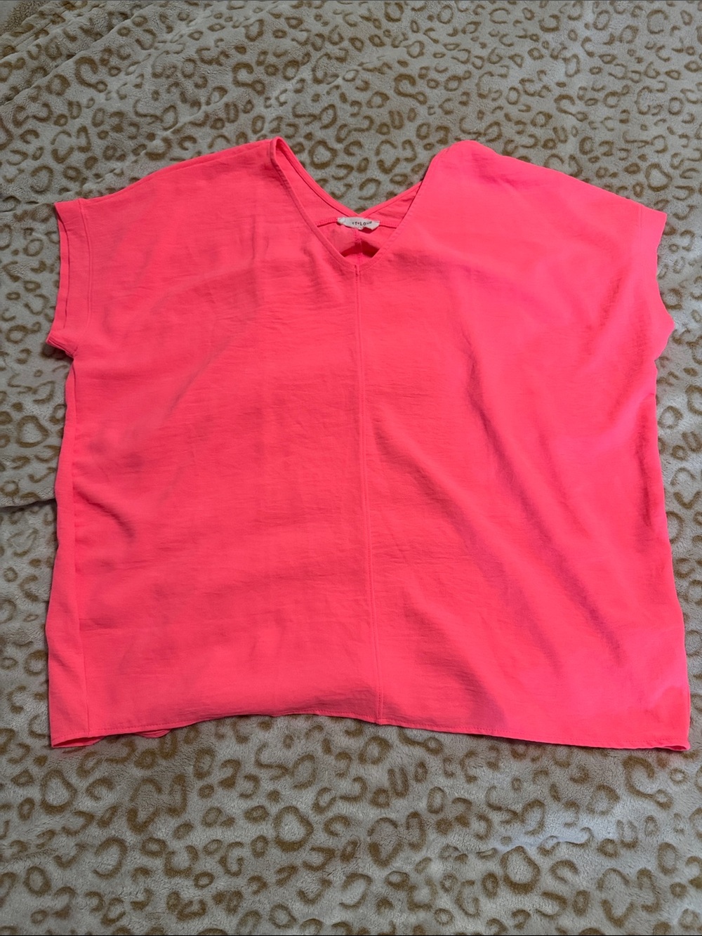 First Love Neon Pink V-Neck Tunic Top